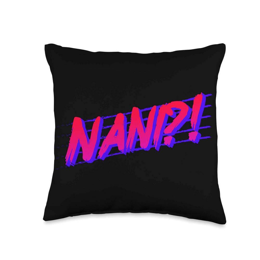 3821 Nani Japanese Vaporwave Anime Meme Throw Pillow
